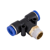 Фитинг цанговый тройник Т-образный 8 мм, резьба наружная 1/4" Pegas pneumatic 5502
