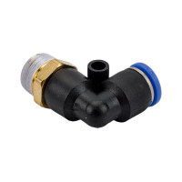 Фитинг Г- образный трубка 6 мм, резьба наружная 1/4" Pegas pneumatic 5901