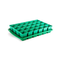 Комплект для рассады ЛЕТО Урожай-24 пластик, 24 стакана, поддон, 47x29x9 см 6790