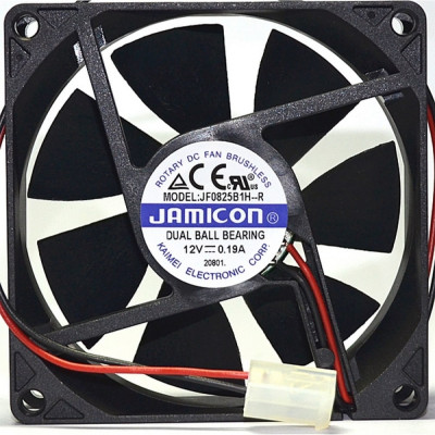 JAMICON вентилятор JF0825B1H 80х80х25 12В с разъемом 2 конт.MOLEX 5239-2(PHU-2) С00034853