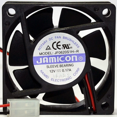 JAMICON вентилятор JF0620S1H 60х60х20 12В с разъемом 2 конт.MOLEX 5239-2(PHU-2) С00034850