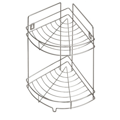 Угловая двухъярусная полка для ванной комнаты Аквалиния 08.T101