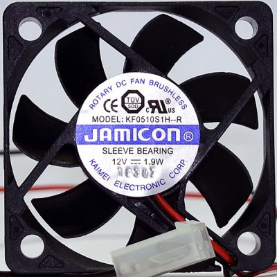 JAMICON вентилятор KF0510S1H 50х50х10 12В с разъемом 2 конт.MOLEX 5239-2(PHU-2) С00034217