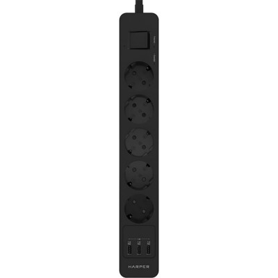 Harper Удлинитель с USB зарядкой UCH-560 Black H00003013