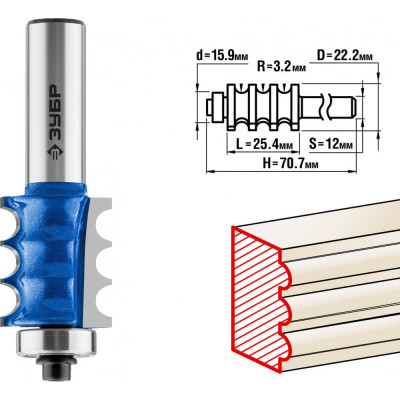 Кромочная фигурная фреза ЗУБР №1 ПРОФ. 28712-22.2