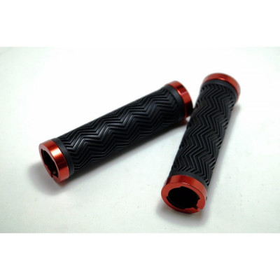 JOY KIE Грипсы MTB,VDG1007,130мм,с 2 грипстопами, под шестигранник,черно-красные H000014318