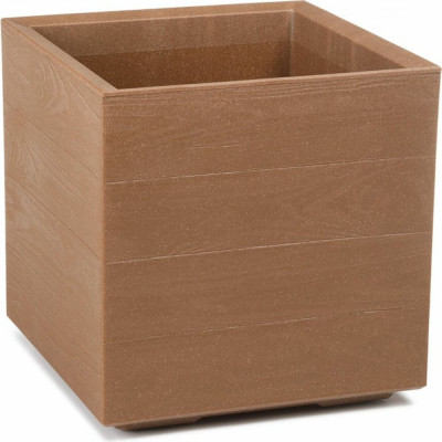 LAMELA Sp.z o. 884 Кашпо квад на колесиках KAROECO wood 40 40 h39 4см 36л натурал дерево 064854