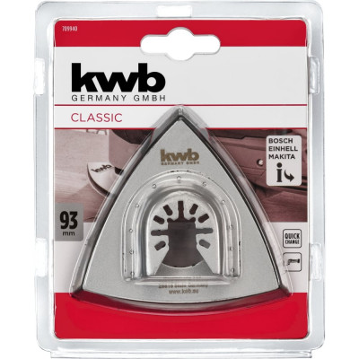 KWB ШЛИФПЛАСТИНА, ТРЕУГОЛЬНАЯ, 93 ММ 709940