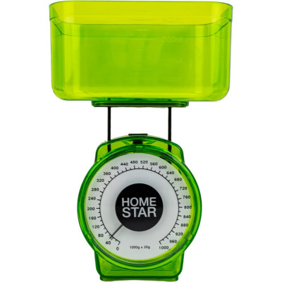 Homestar Весы кухонные механические HS-3004М, 1 кг, цвет зеленый 002796