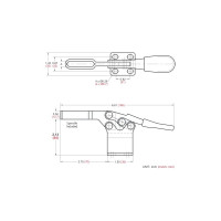 Механический зажим с горизонтальной ручкой, усилие 227кг WOODWORK GH-225-DHB