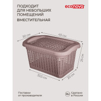 Универсальная корзина Econova 20 л, 450х300х250 мм коричневый 431293214