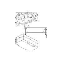 Ванна BAS Флорида левая, 1600х880, каркас, комплект д/с В 00038