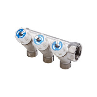 Резьбовой коллектор с вентилями AQUALINK вн-нар 3/4 ,1/2x2 (Цена за упаковку 2 шт.)  арт. 4476