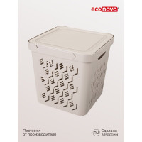 Универсальный ящик Econova Deluxe с крышкой, 286х286х286 мм, 18 л, светло-бежевый 433242734