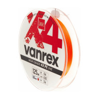 Плетеная леска LUCKY JOHN Vanrex х4 BRAID Fluo Orange 125/010 LJ4113-010