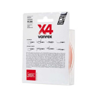 Плетеная леска LUCKY JOHN Vanrex х4 BRAID Fluo Orange 125/010 LJ4113-010