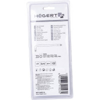 Набор Г-образных ключей HOEGERT TECHNIK TORX, T10-T50, Crv, 9 шт HT1W814