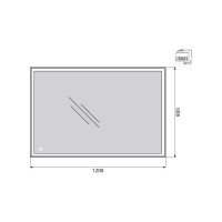 Зеркало со встроенным светильником и сенсорным выключателем BelBagno SPC-GRT-1200-800-LED-TCH