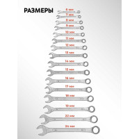 Набор комбинированных ключей KingTul 16пр. (6-19, 22, 24мм) KT-3016MP(3656)