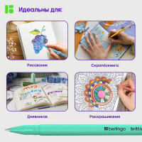 Набор гелевых ручек BERLINGO Brilliant Glitter 10 шт, 10 цветов, 1 мм, корпус ассорти CNg_50510