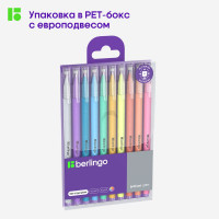 Набор гелевых ручек BERLINGO Brilliant Glitter 10 шт, 10 цветов, 1 мм, корпус ассорти CNg_50510
