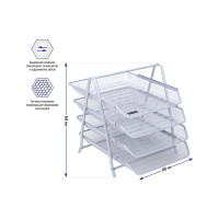 Горизонтальный лоток для бумаг BERLINGO Steel&Style 4 секции, металл, серебристый BMs_41041