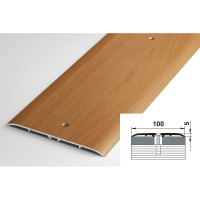 Порог прямой алюминиевый (100 мм; 0.9 м; декоративный; бук) Лука 00000001570