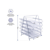 Горизонтальный лоток для бумаг BERLINGO Steel&Style 5 секций, металл, серебристый BMs_41051