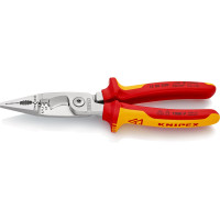 Электромонтажные клещи Knipex VDE, 6-в-1, 200 мм, диэлектрические, хром, 2К ручки, KN-1386200SB
