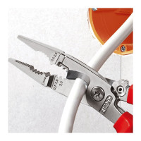 Электромонтажные клещи Knipex VDE, 6-в-1, 200 мм, диэлектрические, хром, 2К ручки, KN-1386200SB