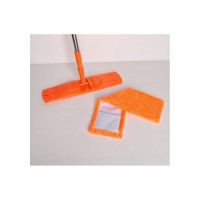 Плоская швабра Доляна стальной телескопический черенок, микрофибра, цвет микс, 42х12х122 см 1476791