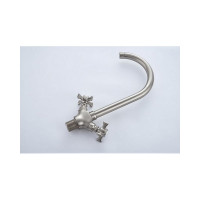 Смеситель ёлочка LEDEME 1/2литой излив керамика крест с гайкой L4311A-2 89846