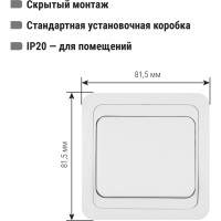 Одноклавишный выключатель TDM ELECTRIC 10А белый Валдай SQ1804-0001