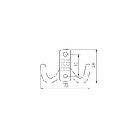 Крючок MF H5534E, AL, 2-х рожковый, матовый хром 973821v