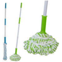 Швабра МУЛЬТИДОМ с отжимом с насадкой микрофибра ручка 118 см 2 цвета JM58-117