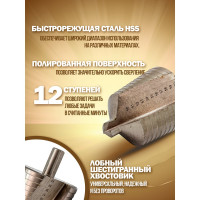 Сверло ступенчатое в блистере HSS4241 Forsage F-44742D(49827)