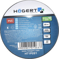 Изоляционная лента Hogert Technik 0,13x19 мм, 20 м, черная HT1P281