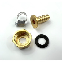 Наконечник латунный с подвижной гайкой внутренняя резьба 1/2 х елочка 10 мм + хомут Профитт 4823419