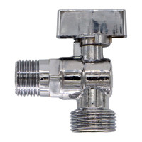 Шаровой угловой кран для бытовых приборов СТМ СТАНДАРТ 1/2х3/4", ш/ш, с отражателем бабочка, удлиненная резьба, хром CAMR1234