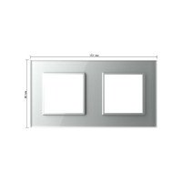 Рамка для розетки LIVOLO 2 поста, цвет серый, стекло BB-C7-SR/SR-15