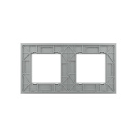 Рамка для розетки LIVOLO 2 поста, цвет серый, стекло BB-C7-SR/SR-15