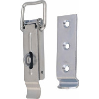 Замок для ящика VORMANN с ушком, с выгнутой ответной частью 110х37 мм, оцинкованный 01209105/9025