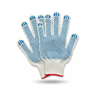 Рабочие перчатки ВОЛГА ПОЛИМЕР ХБ+ПВХ, 10 класс, 5 нитей, 10 пар Т1732