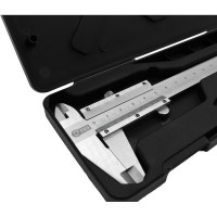 Штангенциркуль ON металлический, 150 мм с глубиномером, шаг 0,02мм, пластик кейс 05-05-150