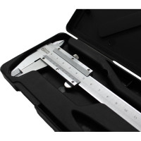 Штангенциркуль ON металлический, 150 мм с глубиномером, шаг 0,02мм, пластик кейс 05-05-150