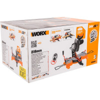 Аккумуляторная торцовочная пила WORX без АКБ и ЗУ, коробка WX845.9