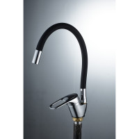 Смеситель для кухни Rainsberg с гибким силиконовым изливом, черный R3193F-2