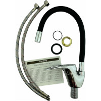 Смеситель для кухни Rainsberg с гибким силиконовым изливом, черный R3193F-2