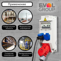 Щит с розетками навесной Combox 5 EVOL 0101-002-1