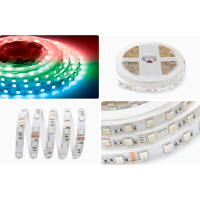 Светодиодная лента Apeyron 24В, 14,4Вт/м, smd5050, 60д/м, IP20, подложка 10мм, 5м, RGB. 00-337